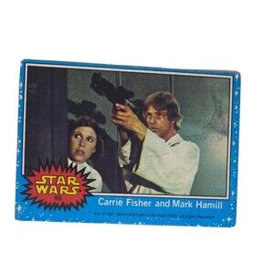 1977 Topps Star Wars #65 Luke and Leia Blue Series NG Carrie Fischer Mark Hamill